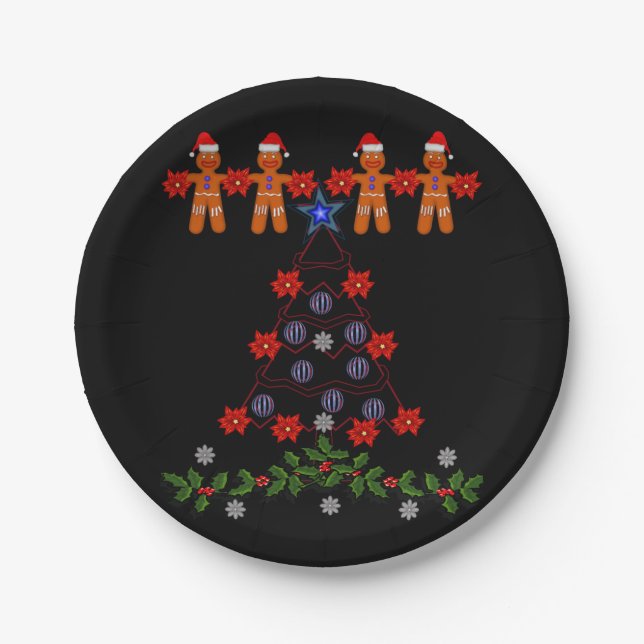 Assiettes En Carton Plaques de papier Noël (Devant)
