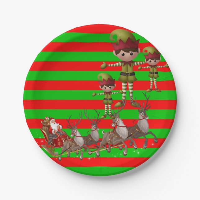 Assiettes En Carton Plaques de papier Noël (Devant)