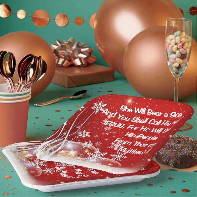 Assiettes En Carton Plaques de papier Noël de la Nativité (Multi)