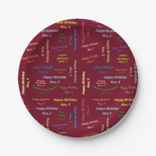 Assiettes En Carton Plaques de papier novembre, 5 anniversaire