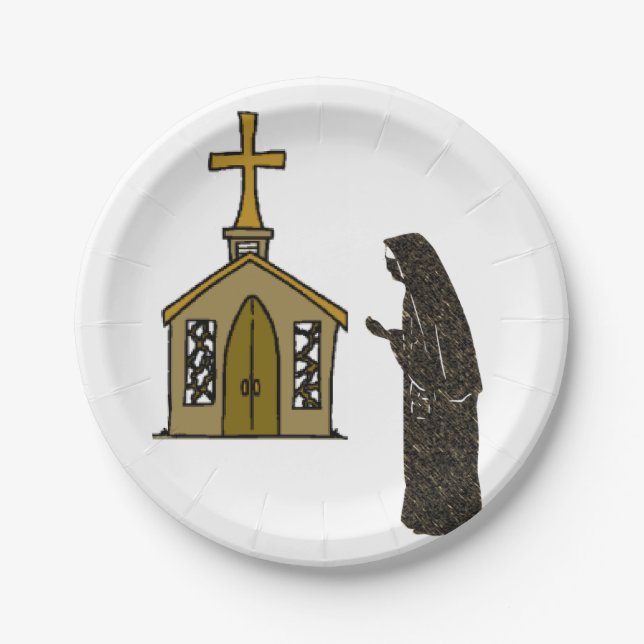 Assiettes En Carton Plaques de papier Nun (Devant)