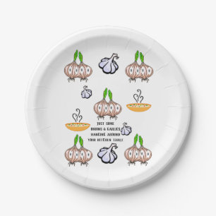 Assiettes En Carton Plaques de papier Onions Ail Cuisine de cuisine