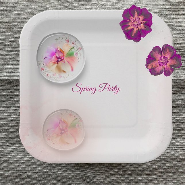 Assiettes En Carton Plaques de papier orbe florale (Créateur téléchargé)