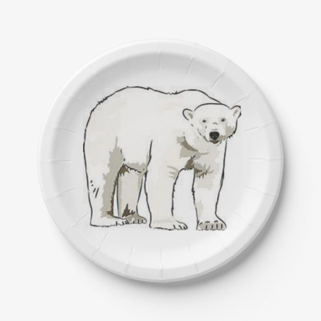 Assiettes En Carton Plaques de papier Ours polaire (Devant)