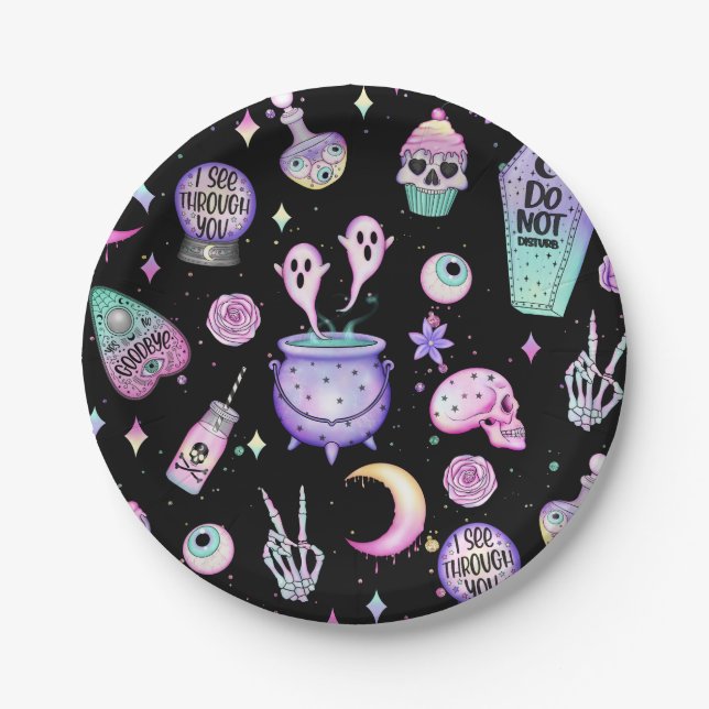 Assiettes En Carton Plaques de papier Pastel Halloween (Devant)