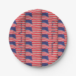 Assiettes En Carton Plaques de papier patriotique, Dieu bénit l'Amér
