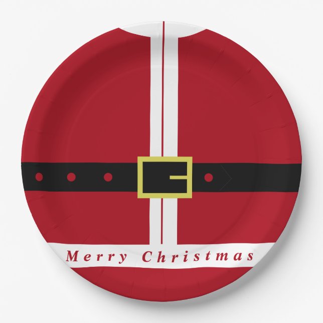 Assiettes En Carton Plaques de papier Père Noël de Noël (Devant)