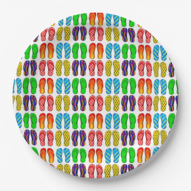 ASSIETTES EN CARTON PLAQUES DE PAPIER PERSONNALISÉES AVEC ***FLIP-FLOP (Devant)