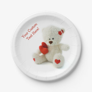 Assiettes En Carton Plaques de papier personnalisées Love Teddy