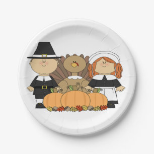 Assiettes En Carton Plaques de papier personnalisées Thanksgiving/Pilg