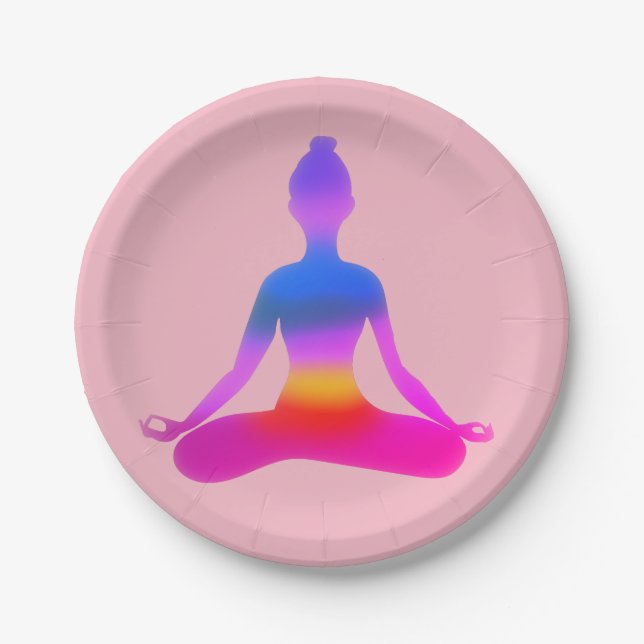 Assiettes En Carton Plaques de papier personnalisées Yoga (Devant)