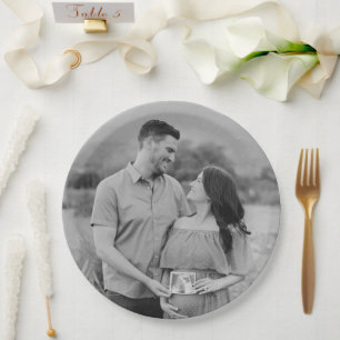 Assiettes En Carton Plaques de papier photo Baby shower personnalisées