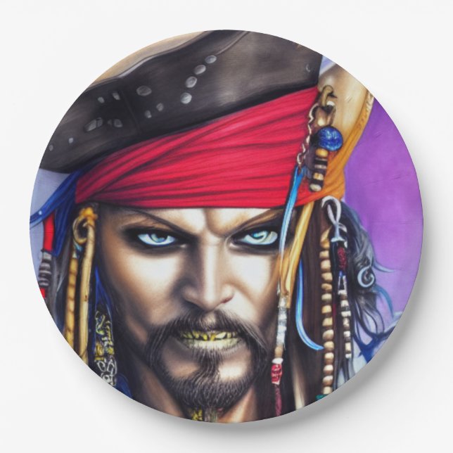 Assiettes En Carton Plaques de papier pirate (Devant)