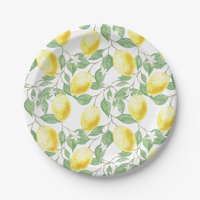 Assiettes En Carton Plaques de papier - Plaque de papier citron (Devant)