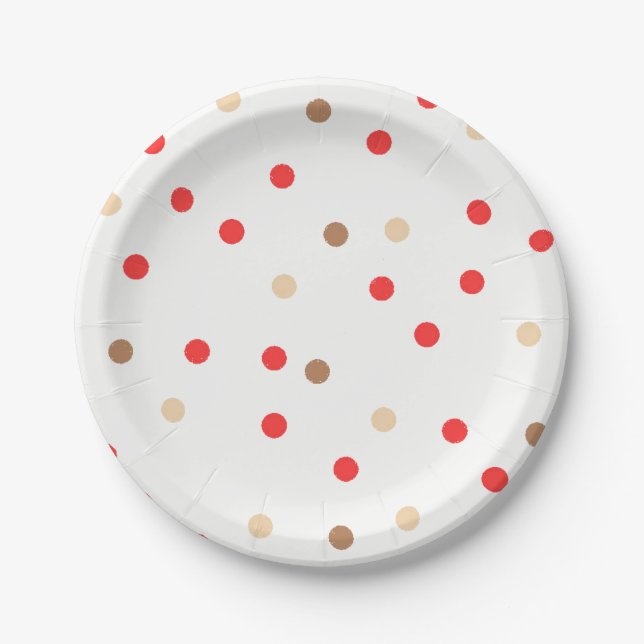 Assiettes En Carton Plaques de papier point Polka (Devant)
