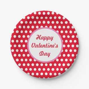 Assiettes En Carton Plaques de papier Pointe Heureuse Sainte-Valentin 
