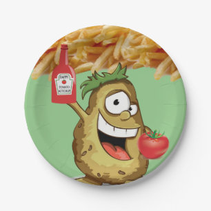 Assiettes En Carton Plaques de papier, Pommes de terre Fries Français 