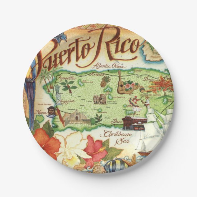 Assiettes En Carton Plaques de papier Porto Rico (Devant)