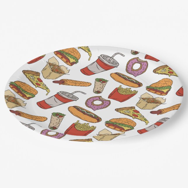 Assiettes En Carton Plaques de papier pour alimentation rapide (Angle)