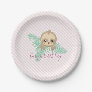Assiettes En Carton Plaques de papier pour bébé mignonne Sloth Birth