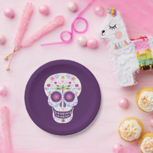 Assiettes En Carton Plaques de papier pour dragonfly SUgar Skull