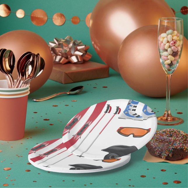 Assiettes En Carton Plaques de papier pour équipement de ski (Créateur téléchargé)