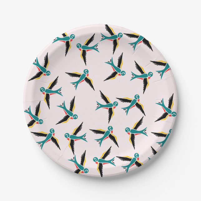 Assiettes En Carton Plaques de papier pour oiseaux d'hirondelle (Devant)