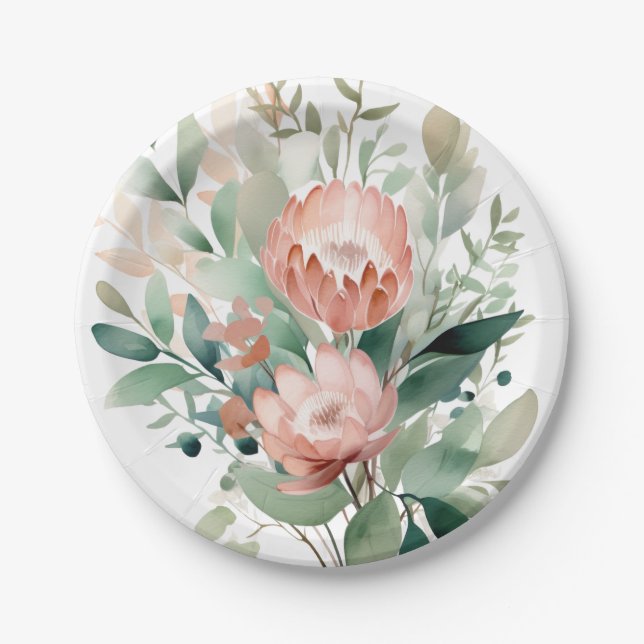 Assiettes En Carton Plaques de papier Protea (Devant)