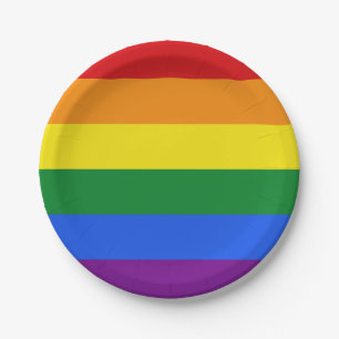 Assiettes En Carton Plaques de papier Rainbow Flag