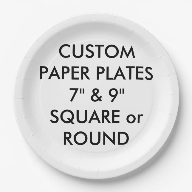 Assiettes En Carton Plaques de papier ROND personnalisées - 9 pouces d (Devant)