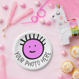 Assiettes En Carton Plaques de papier ROND photo/logo personnalisées -