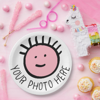 Assiettes En Carton Plaques de papier ROND photo/logo personnalisées -