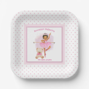 Assiettes En Carton Plaques de papier rose Ballerina Baby