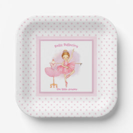 Assiettes En Carton Plaques de papier rose Ballerina Baby