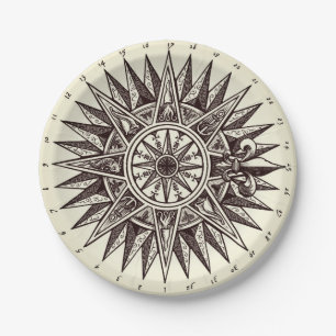 Assiettes En Carton Plaques de papier Rose Compass