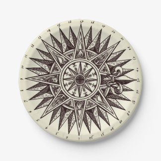 Assiettes En Carton Plaques de papier Rose Compass