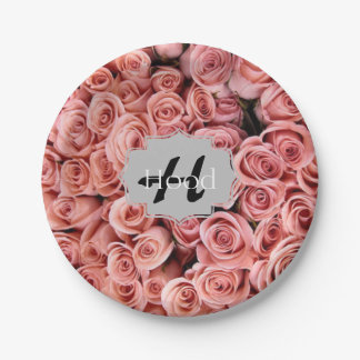 Assiettes En Carton Plaques de papier rose rose personnalisées