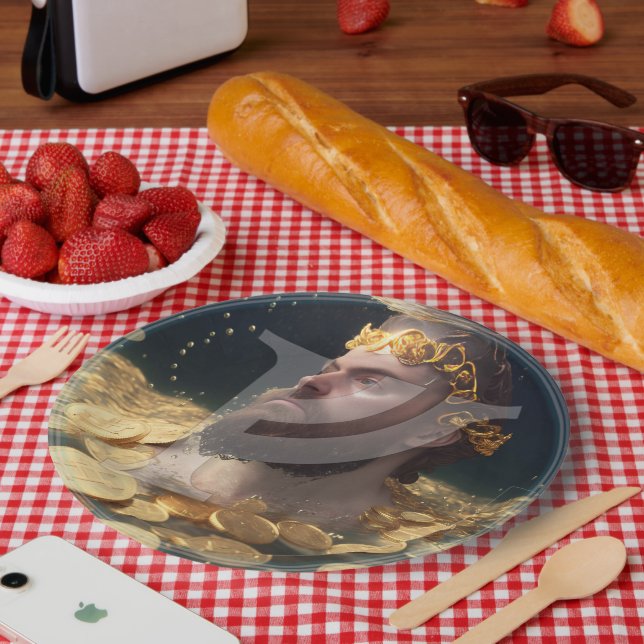 Assiettes En Carton Plaques de papier Rune Homme Riche |Feoh Fehu Viki (Pique-nique)