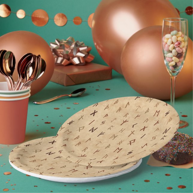 Assiettes En Carton Plaques de papier Runes (Multi)