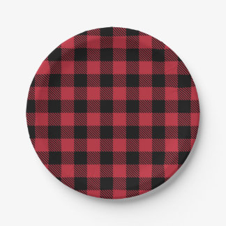 Assiettes En Carton Plaques de papier rustique Red Flannel