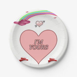 Assiettes En Carton Plaques de papier Saint-Valentin