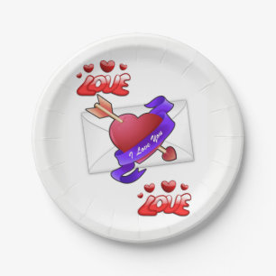 Assiettes En Carton Plaques de papier Saint-Valentin