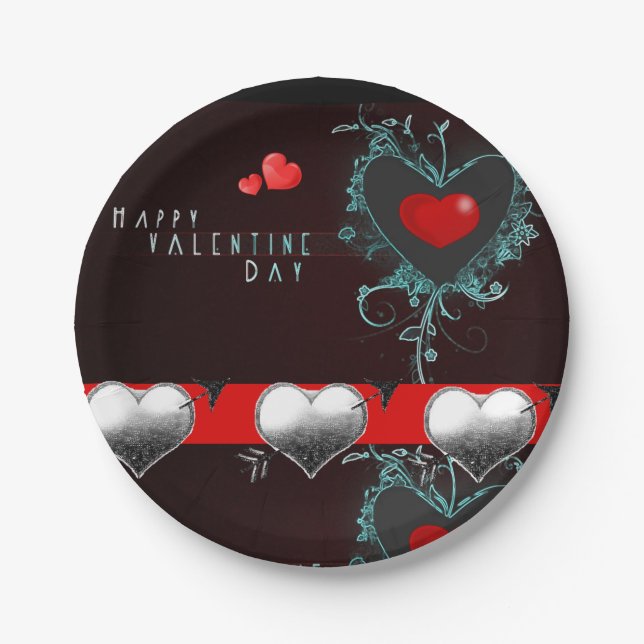 Assiettes En Carton Plaques de papier Saint-Valentin (Devant)