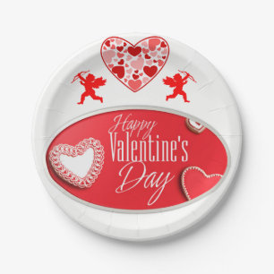 Assiettes En Carton Plaques de papier Saint-Valentin