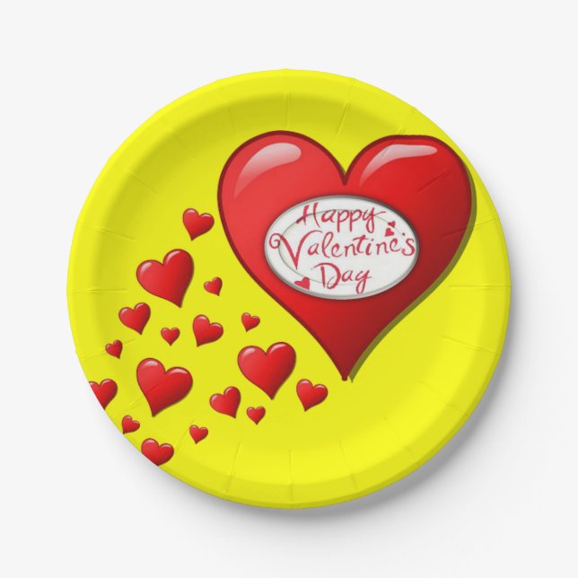 Assiettes En Carton Plaques de papier Saint-Valentin (Devant)