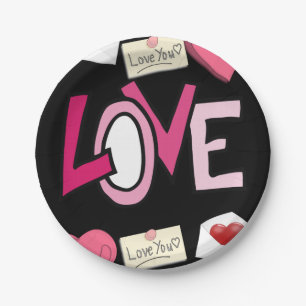 Assiettes En Carton Plaques de papier Saint-Valentin