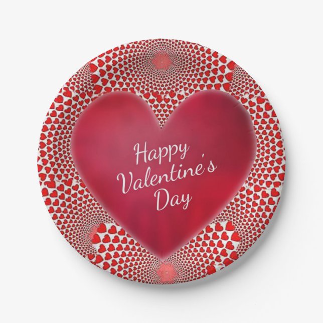 Assiettes En Carton Plaques de papier Saint-Valentin (Devant)