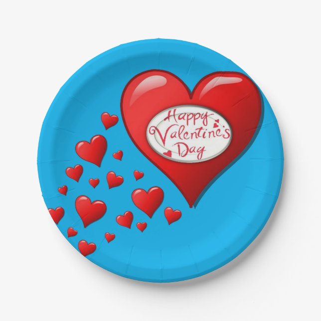 Assiettes En Carton Plaques de papier Saint-Valentin (Devant)