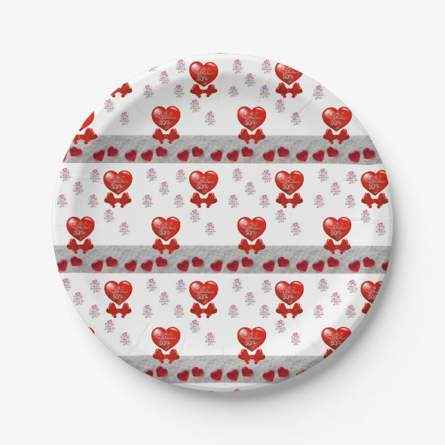 Assiettes En Carton Plaques de papier Saint-Valentin (Devant)