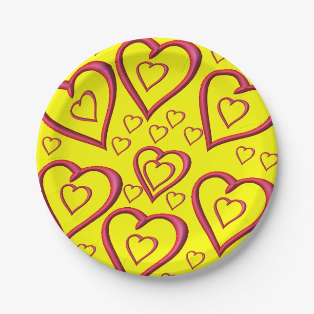 Assiettes En Carton Plaques de papier Saint-Valentin (Devant)